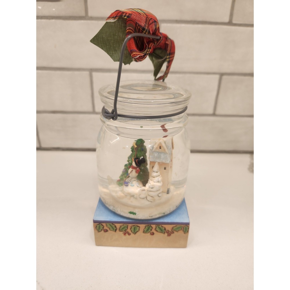 Jim Shore Heartwood Creek Christmas Preserve a Memory Canning Jar‎ Snow Globe - Picture 6 of 11